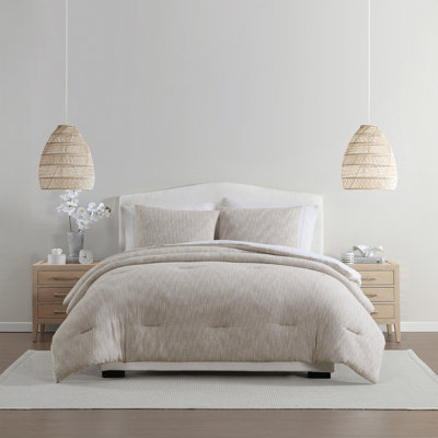 Palm Aire Theo 3-Piece Taupe Gauze Cotton Comforter Set