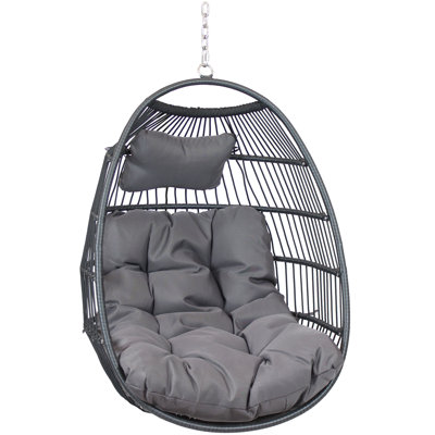 Chaise suspendue en polyéthylène avec coussins Cadmann - Gris