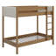 Bunk Bed Frame With Ladder, Safety Guardrails, Upholstered Headboard/Footboard