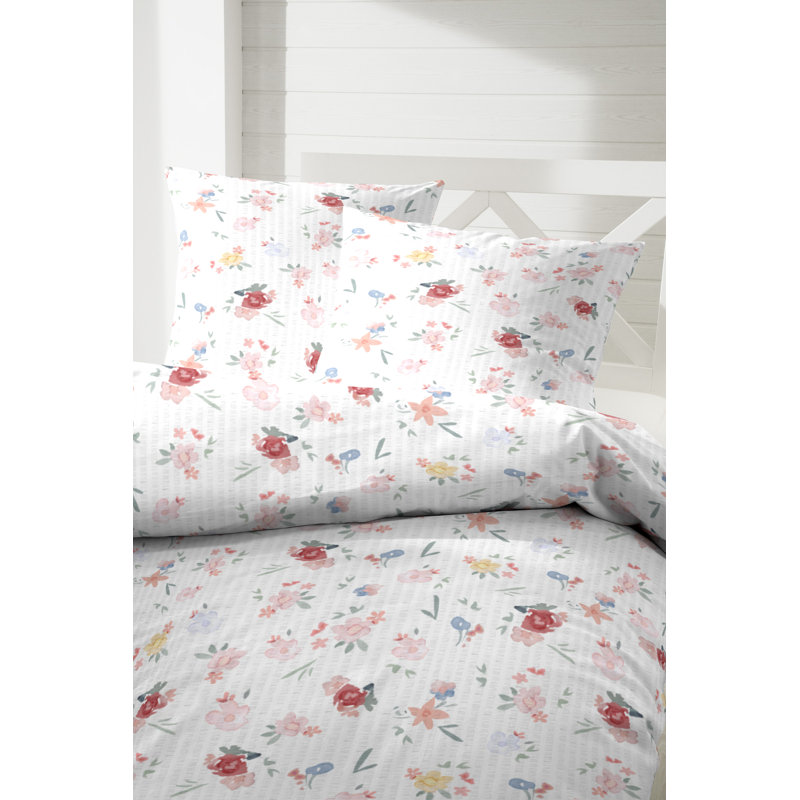 Coshocton Cotton 144 TC Duvet Cover Set, Blue, 155 x 220 cm - 1 Pillowcase (80 x 80 cm)