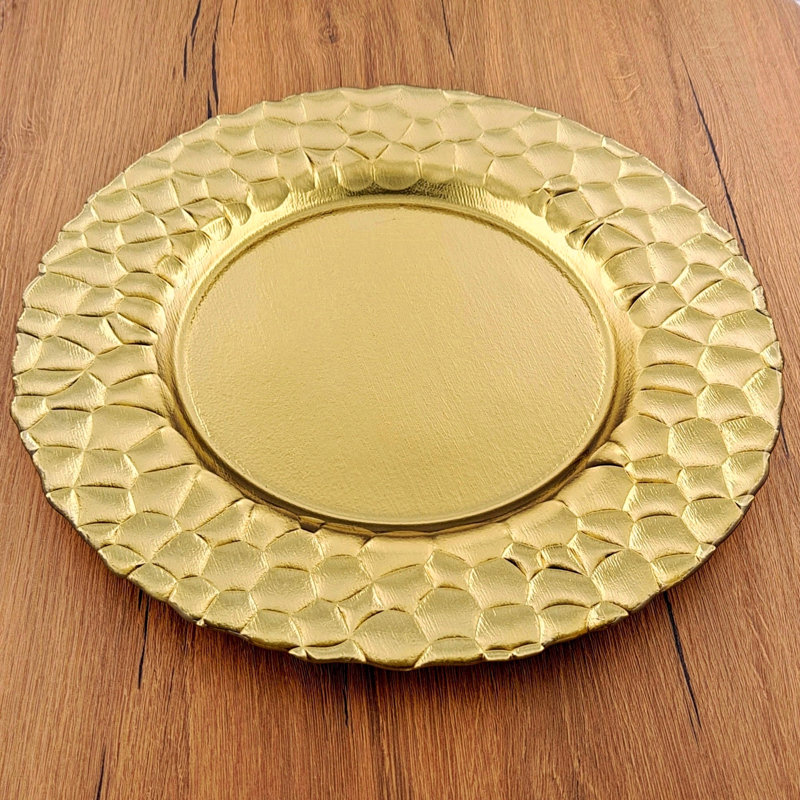 Glass Solid Colour Charger, Gold