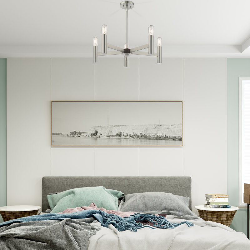 Martella 5-Light Chandelier, Brushed Nickel, 6" H x 25" W x 25" D