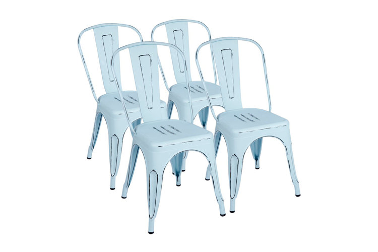 Zoie Metal Slat Back Stacking Side Chair