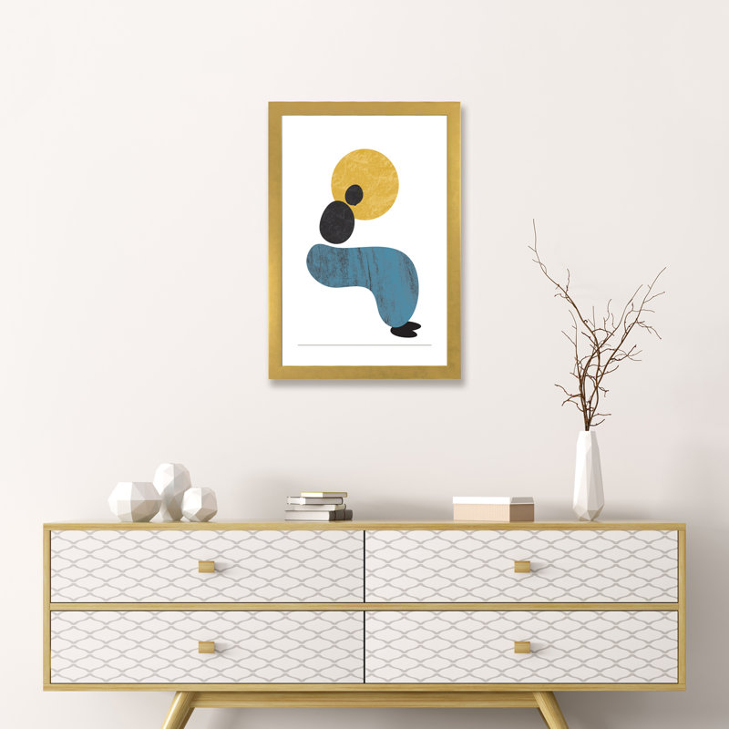 « abstract lady » par flatowl-impression sur image, H 32 po x l 24 po x P 1 po, Papier encadré doré