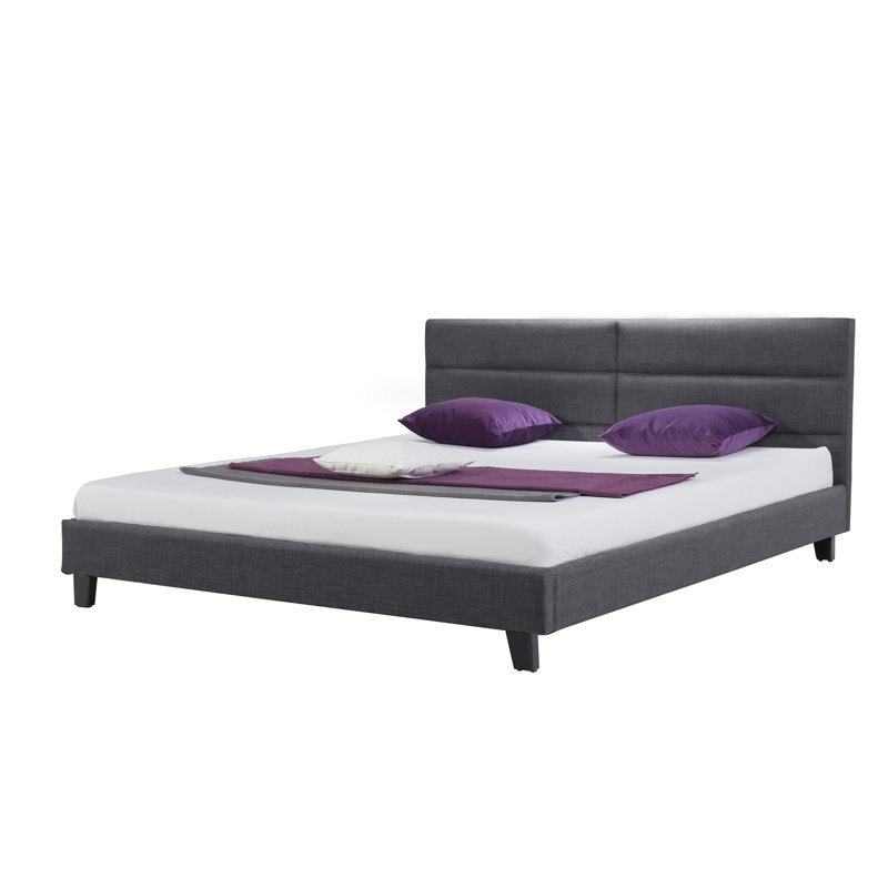 Upholstered Bed, King, Grey