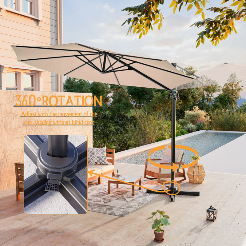 Parasol rond en porte-à-faux 10 pi, Beige