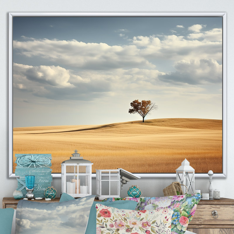" Prairies Endless Horizons I ", White Floater Framed, 12" H x 20" W