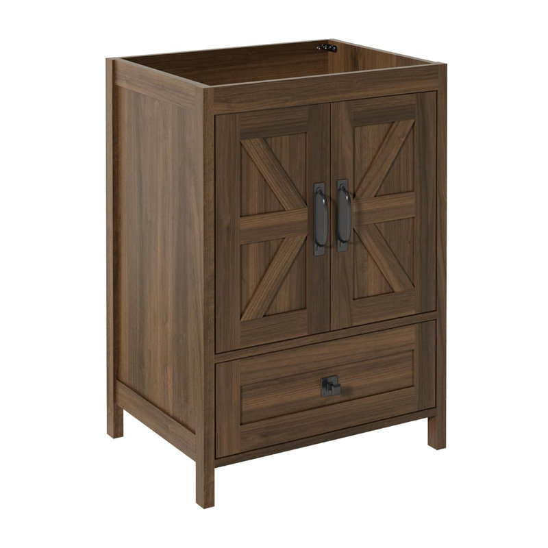 Armoire de meuble-lavabo en bois 24 po, brun 2402, Brun, 24"