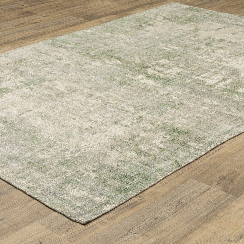 Tapis vert / gris Azaiah, Rectangle 10 pi x 14 pi