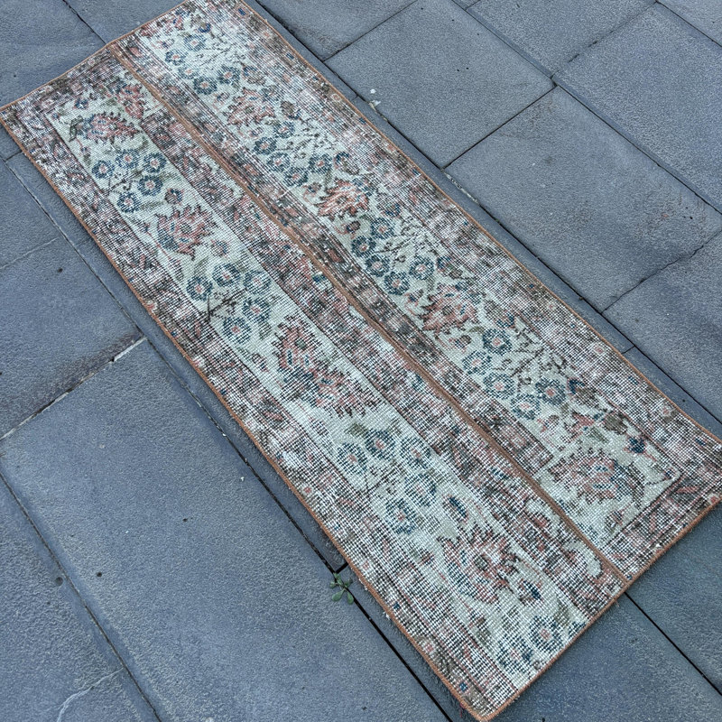 Authentic Vintage Turkish Runner Rug with Distinct Geometric Patterns for Traditional Spaces