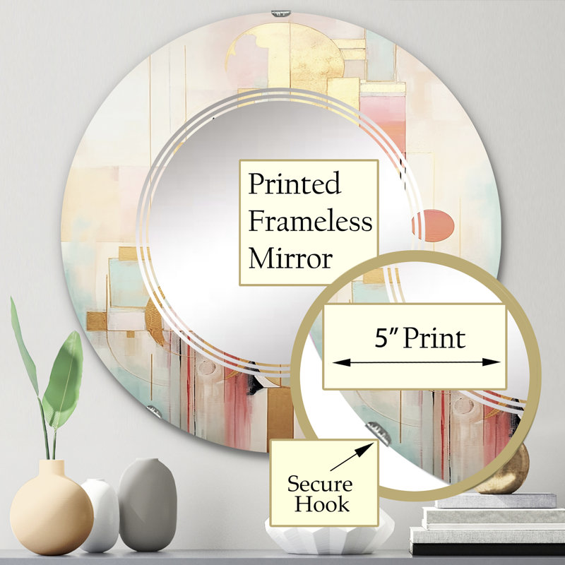 Surakarta - Miroir mural moderne rond, 24 po x 24 po