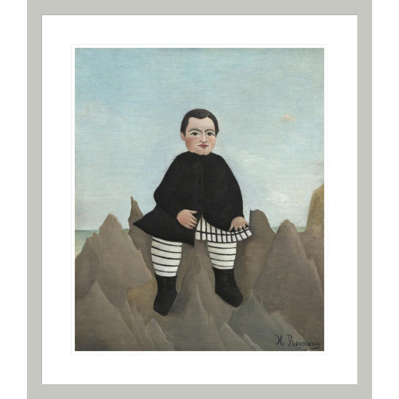 «Boy on the Rocks» par Henri Rousseau, impression giclée sur cadre, 27.16" H x 23.5" W