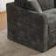 Sofa deux places extra large avec deux poufs, revêtement en chenille-135081827