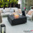 Bianco / Sofia 40" Outdoor Marble Porcelain Fire Table 60,000 BTU - Includes Fire Glass, Lid & PVC Cover-55252137-51683635