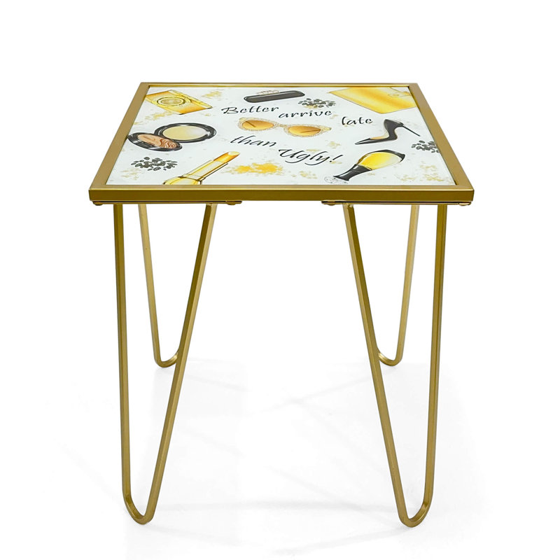 Bhairavi Glass Top End Table