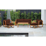 Outdoor 8 - Piece Teak Conversation Set