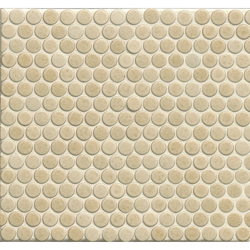 Carreau de mosaïque en porcelaine Penny, Beige