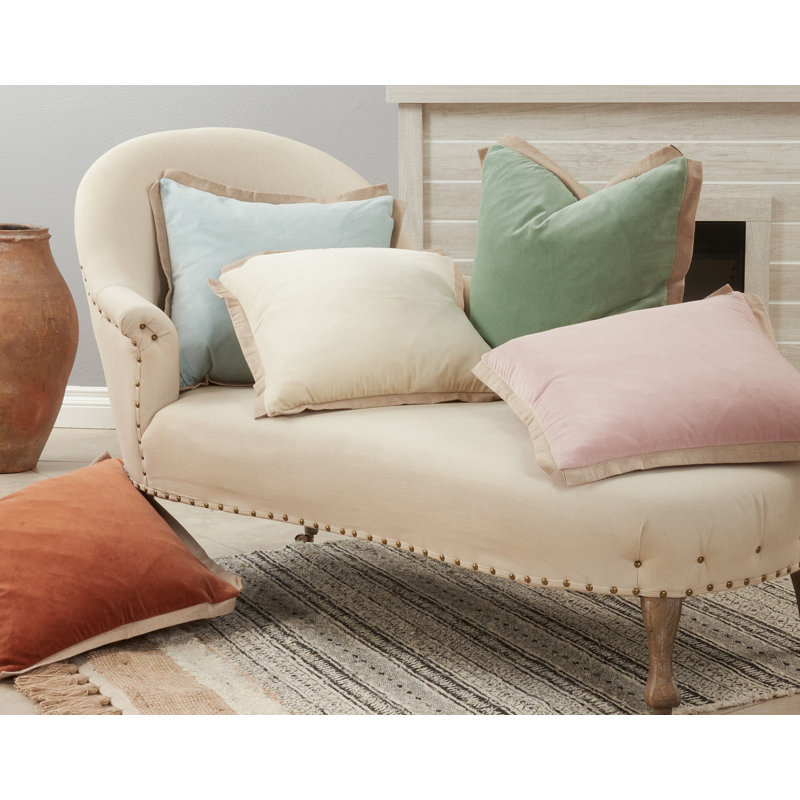 Winifred Collection Cotton Pillow Cover, Blush, Polyester/Polyfill