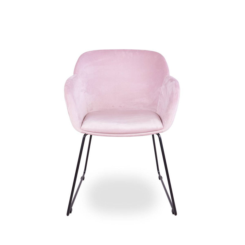 Oretta 43cm H Velvet Upholstered Armchair, Pink