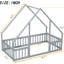 Lit simple en bois avec garde-corps et clôture, gris - Fournit un espace de sommeil confortable et stable
