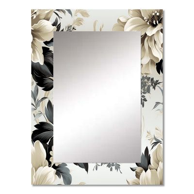 Stilijan Urban Victorian Chic Victorian Pattern - Floral Decorative Wall Mirror, Floral Mirror, Printed Metal Art