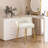 360° Swivel Vanity Chair with Low Back Accent Stool Makeup Chair for Bedroom Bathroom and Living Room, Faux Leather, White-878690229