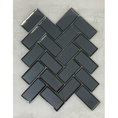 2" x 4" Glass Herringbone / Chevron Mosaic Tile