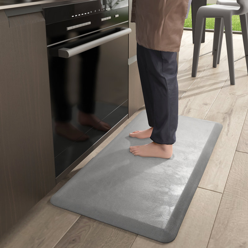 Tapis anti-fatigue Jahzlynn, Rectangle 1 pi 5 po x 2 pi, Gris clair