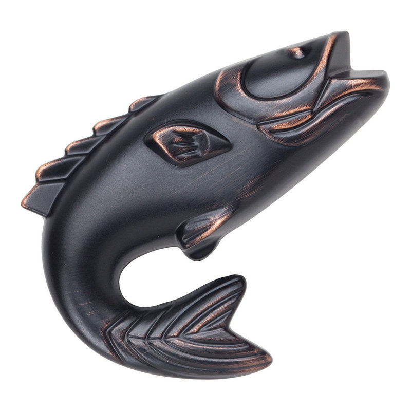 Fish 2 1/4" Length Novelty Knob, Venetian Bronze