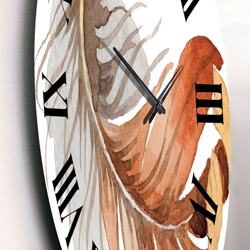 Horloge murale bohème et éclectique orange, Petit