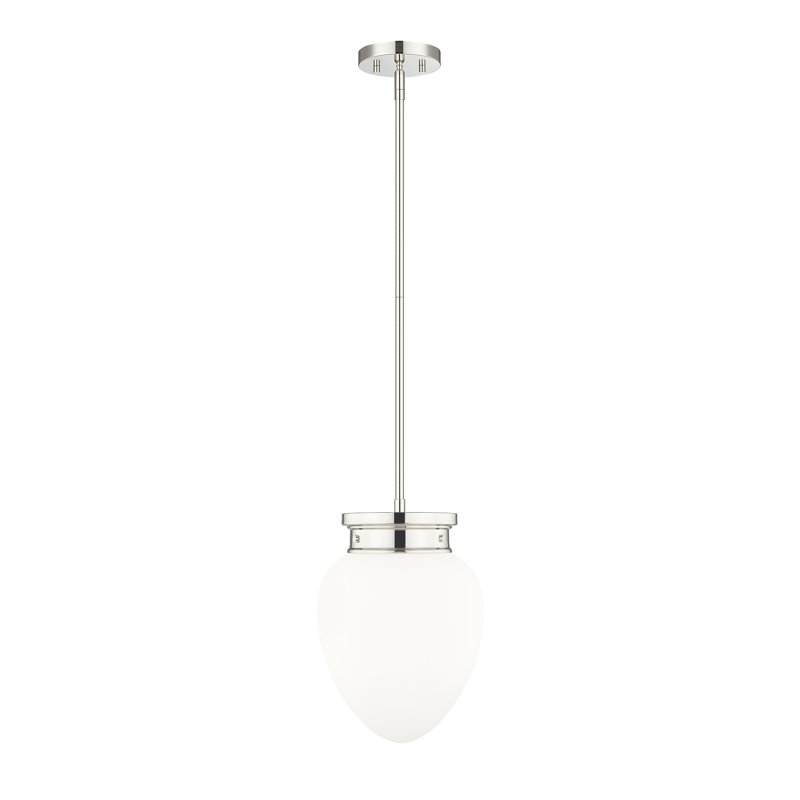 Luminaire suspendu 1 lumière Patrisio, H 95,5 po x l 10 po x P 10 po, Nickel poli