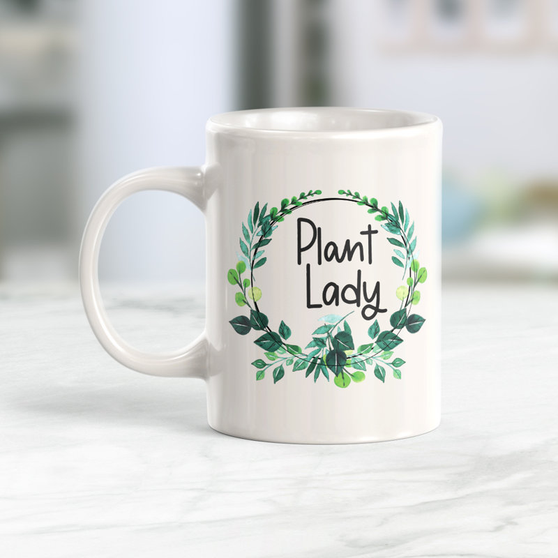 Tasse à café, 11 oz, Céramique, Dame des plantes
