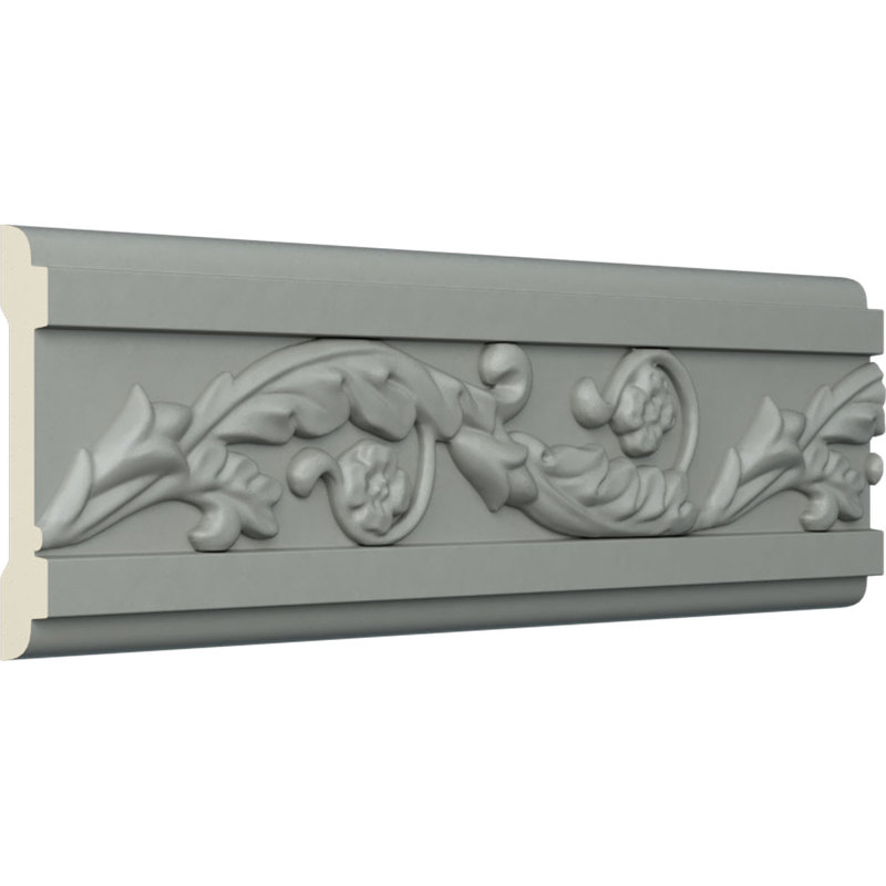 Medway Running Floral White Polyurethane Crown Moulding Set