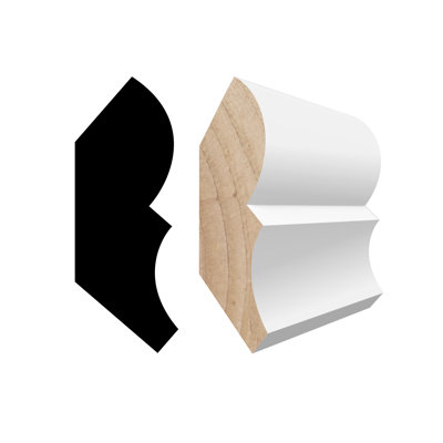 RMM M75 9/16 in.D x 1 5/8 in.W x 96in.L Primed Finger-Joined Pine Bed Mould  20-pcs 160 Ft Total