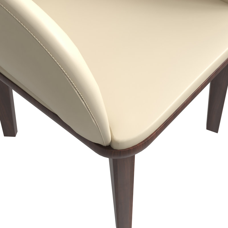 Chaise de salle à manger Kashley Mid-Century, Simple, Blanc