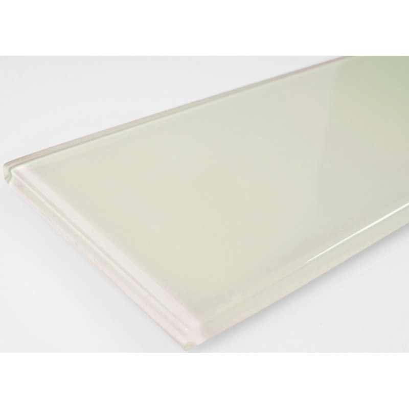 Metro 3 in. x 12 in. Glass Straight Edge Subway Wall & Pool Tile, Crème