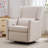 Godefroy Modern Swivel Recliner With Gliding Motion And High-Quality Linen-116844508