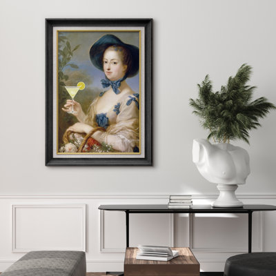 Reproduction d'art sur toile éclectique, "Classic Lady With Lemon Martini"