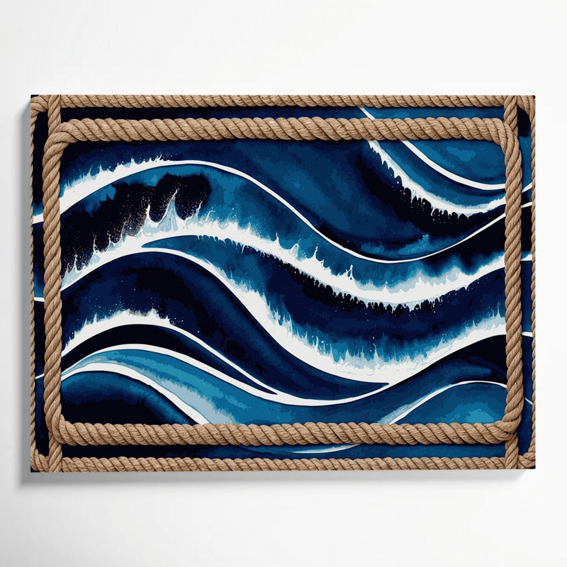 Art nautique sur toile bleu, H 24 po x l 36 po