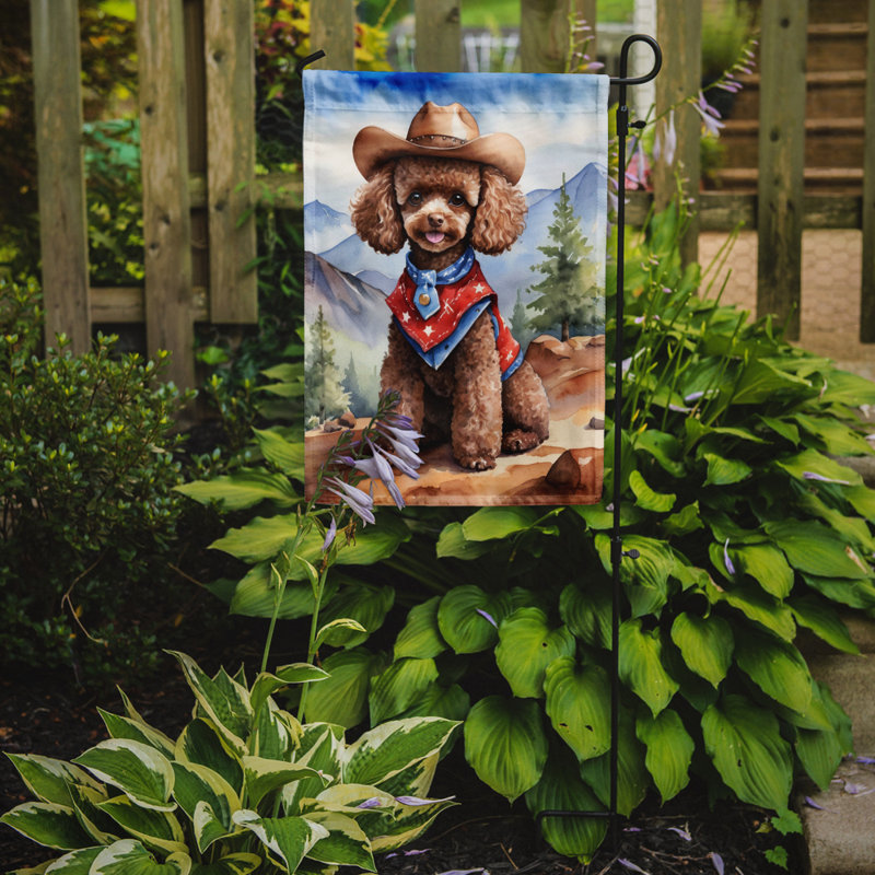 Drapeau Cowboy Welcome Garden, Caniche bleu / rouge / brun