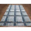 9'x12'1" White Modern Geometric Plaid Design Pure Wool Hand Knotted Rug 40B99B1A20604FA78210BAAEE1BE755B