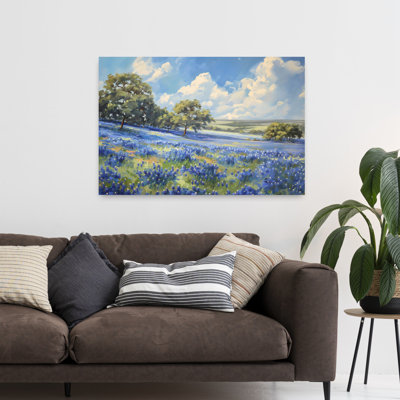 Texas Fields With Bluebonnets Contemporary Wall Art