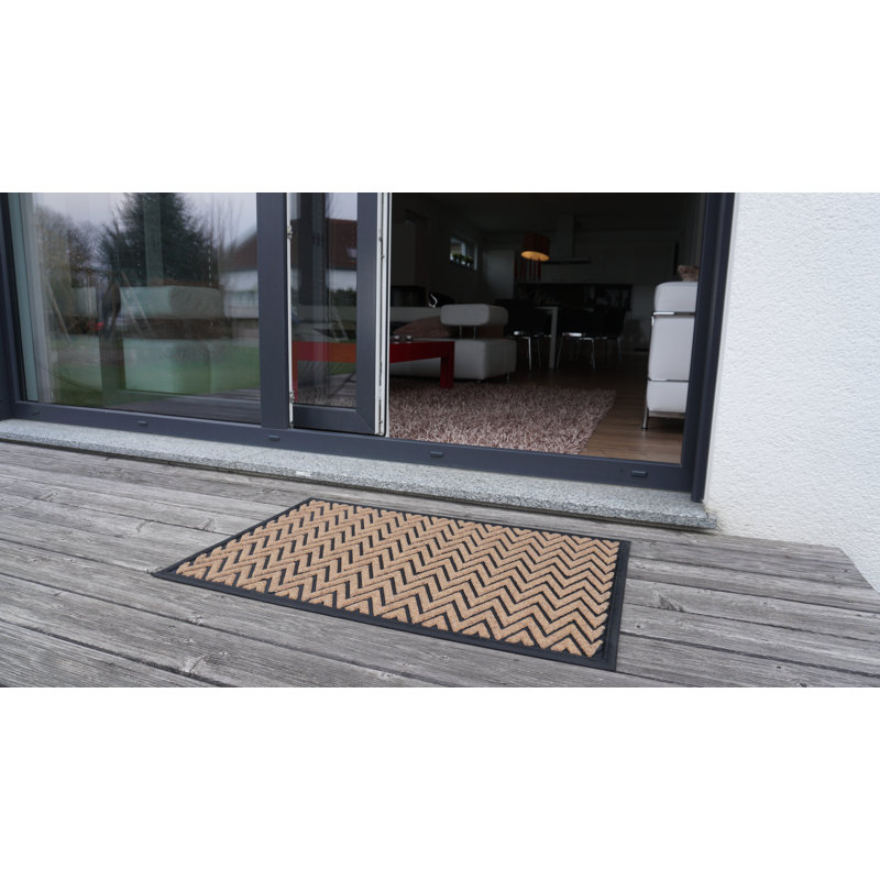 Fußmatte Bali - Nadelfilzmatte mit Gummidekor in Kokos-Optik 45 x 75 cm