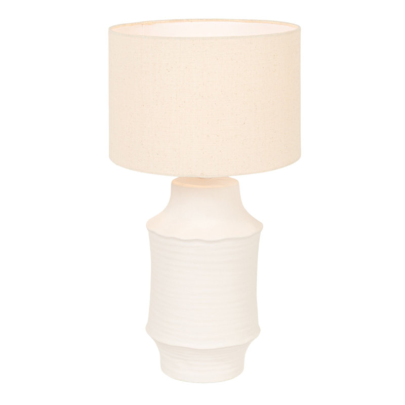Stoneware Table Lamp with Linen Shade