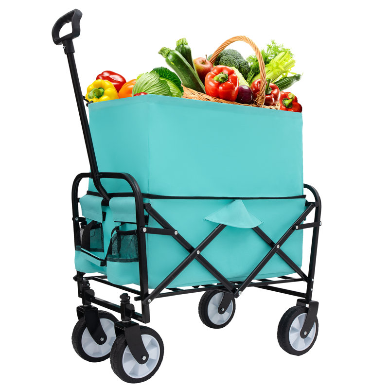 Minimeetall Versatile Grocery & Utility Wagon Cart - 360lbs Capacity with Extra Cover & Liners