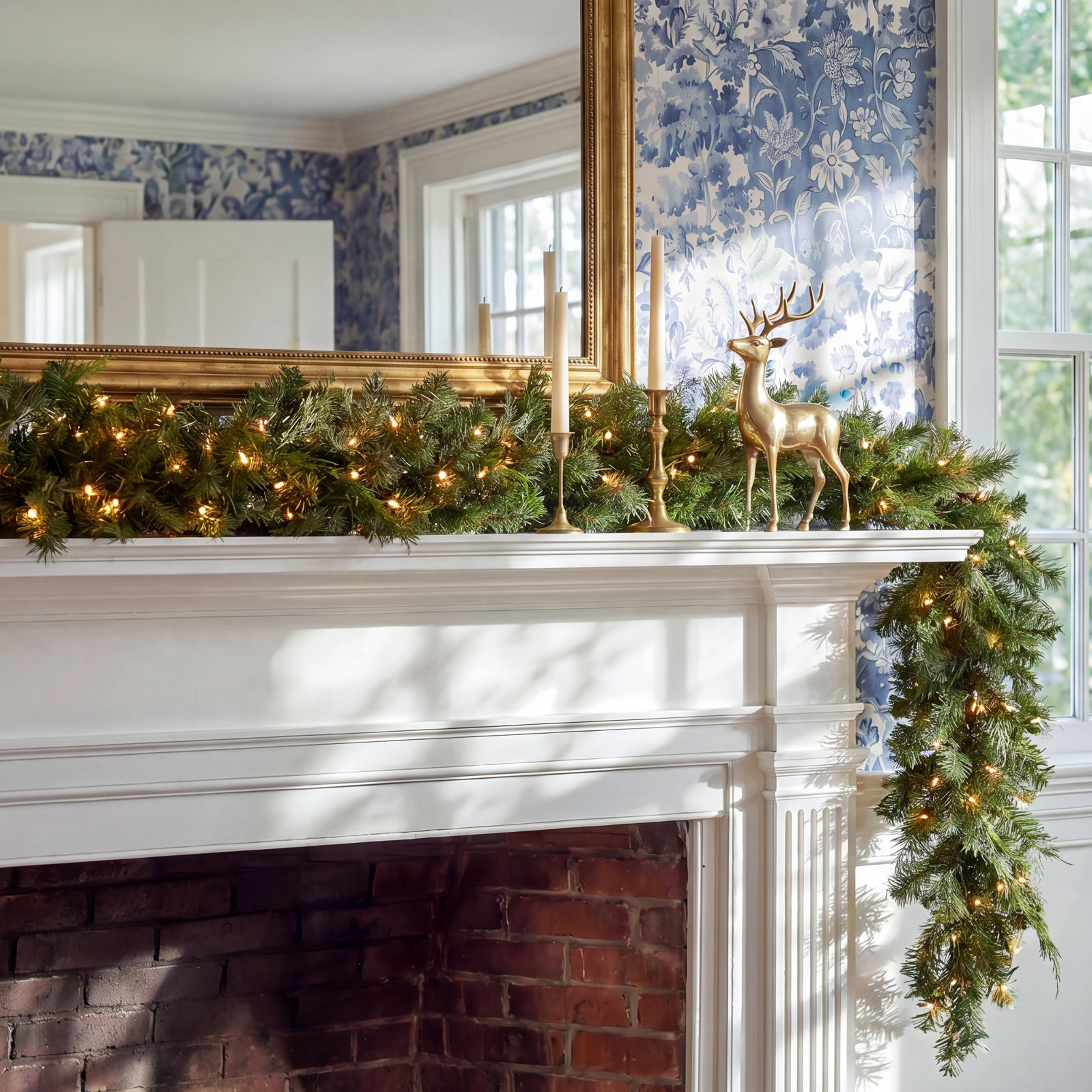 Pre-Lit Fir Garland, 9' L