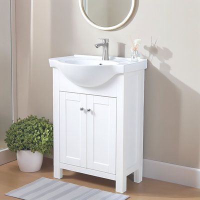 Ensemble de meuble-lavabo simple blanc 24 po