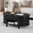 43.3'' W Oval Lift Top Coffee Table With Hidden Storage, Fluted Wood Center Table With Storage Compartment And Open Shelf-103832528
