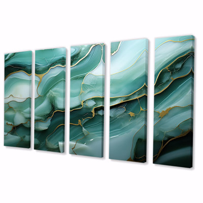 «Green and Grey», ensemble d'art mural 5 pièces