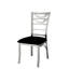 2 chaises de salle à manger, métal argenté, housse de siège en microfibre noire, dossier, 2 sièges robustes,